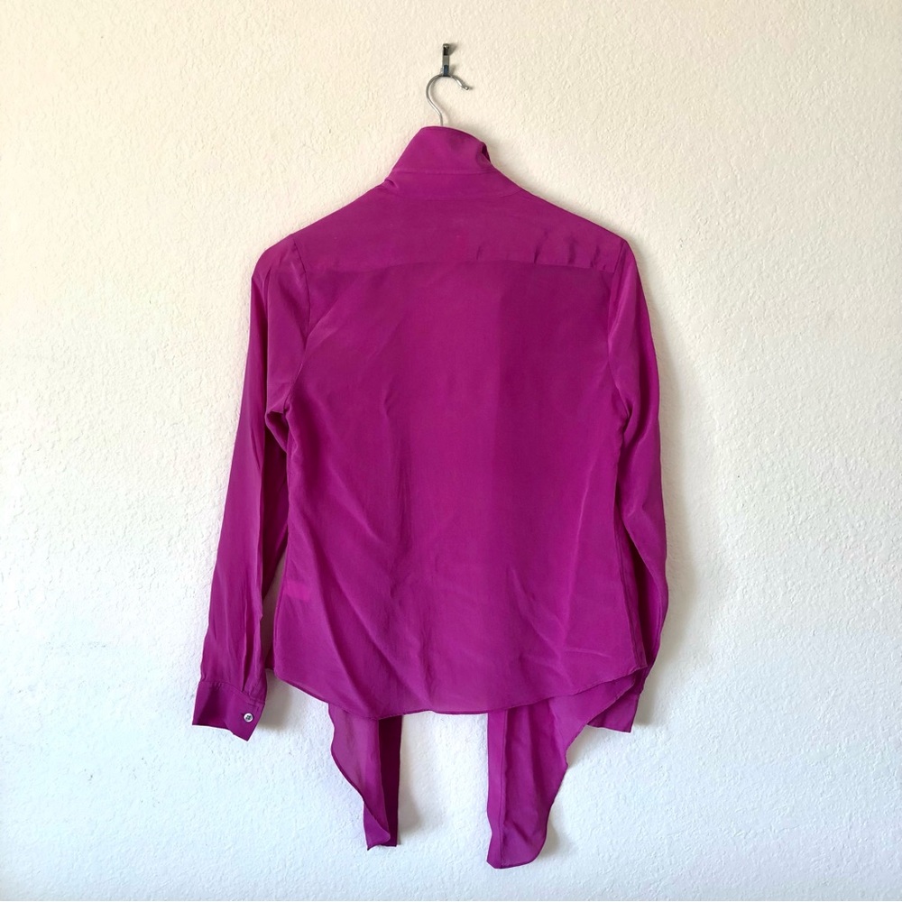 BANANA REPUBLIC 100% Silk Fuchsia Sheer Blouse - Women's S/2 - Picture 2 of 8